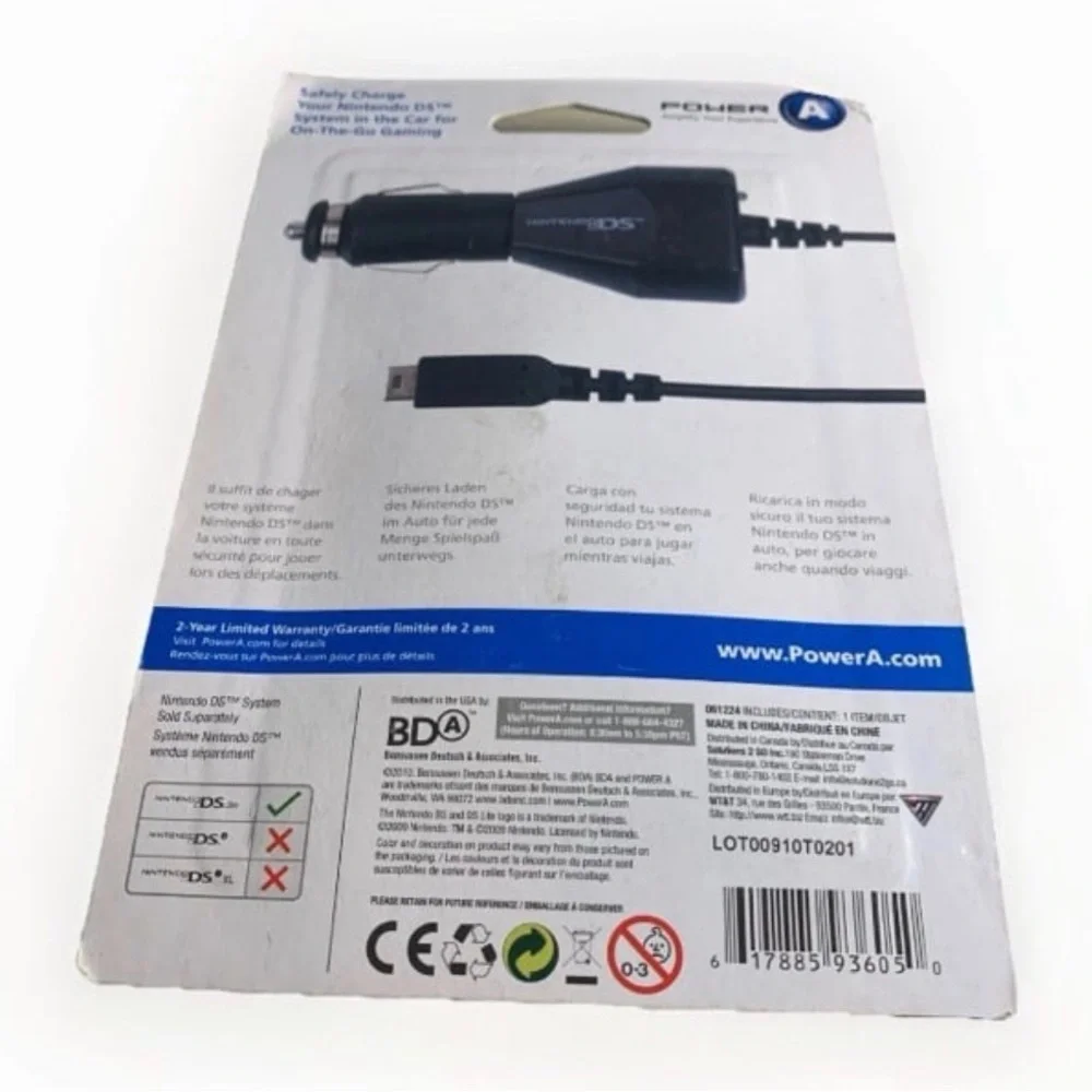 OEM Nintendo DS Lite Car Adapter For DS (for DS Lite Only) New In Box Sealed